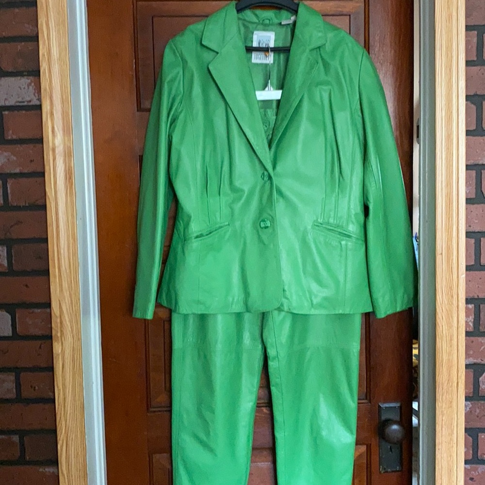 Vintage leather pants and blazer